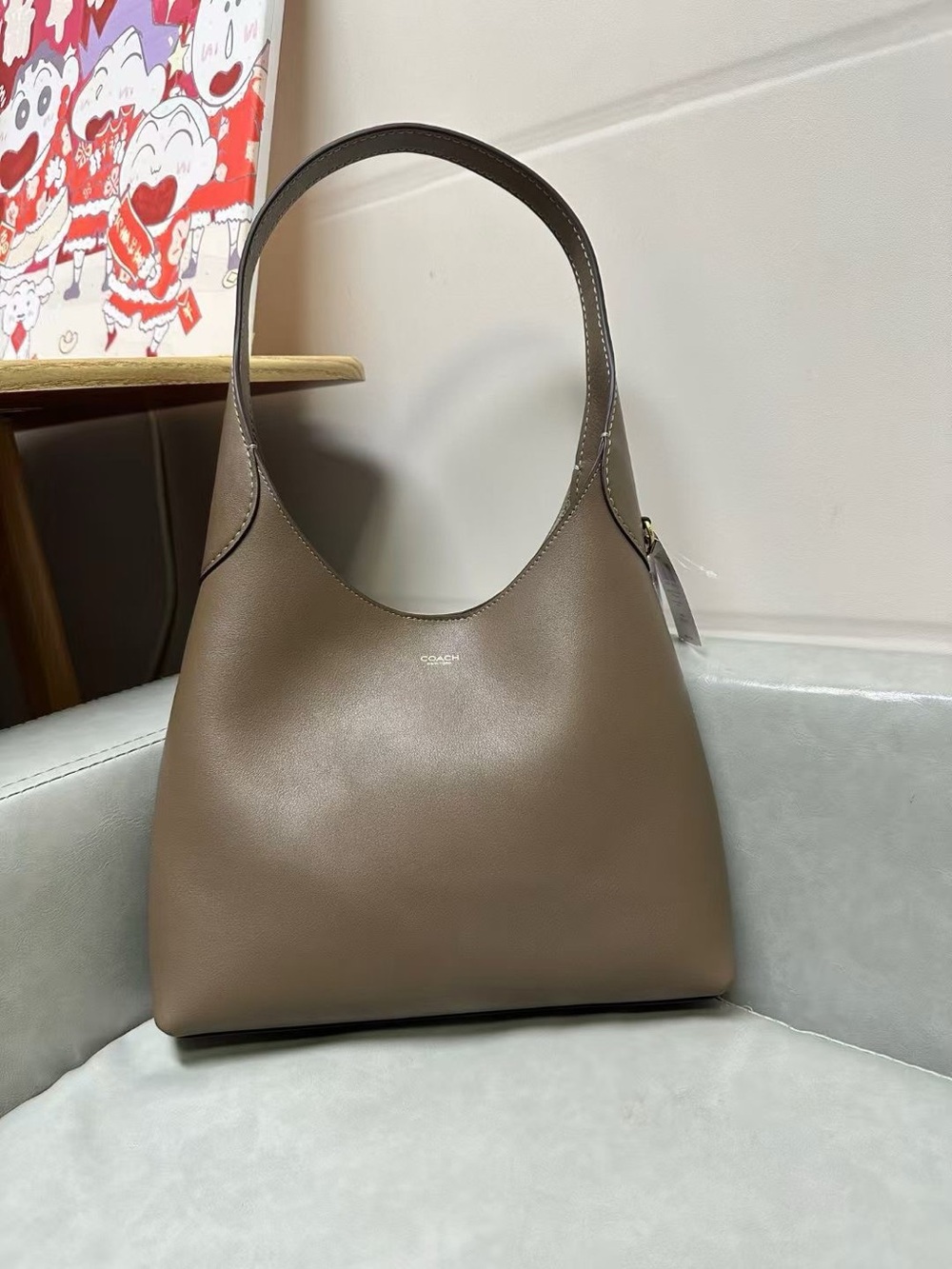Coach Taupe Shoulder Hobo Bag